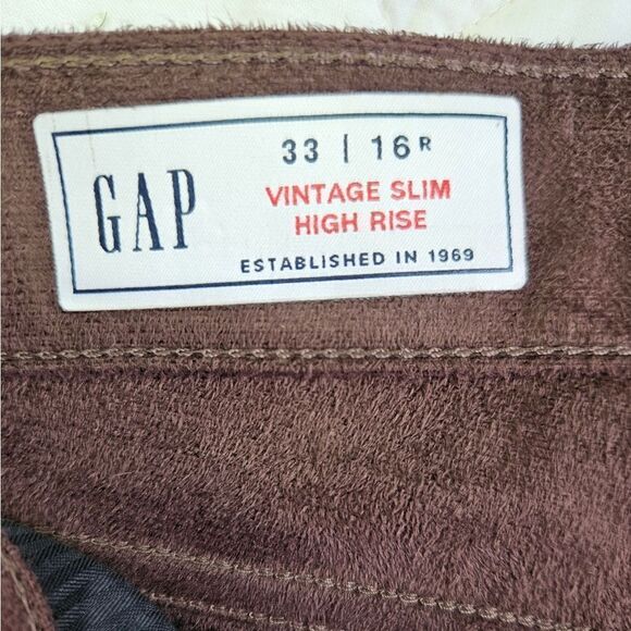 NWT Gap High Rise Vegan Leather Vintage Straight Pant Trouser Espresso Brown 16 - Picture 6 of 14